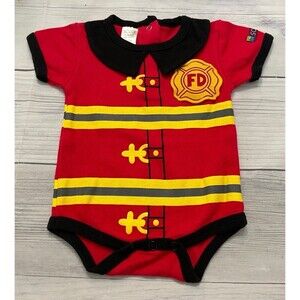 Fireman Firefighter Baby Boy Onesie Bodysuit Clothes Outfit, Newborn